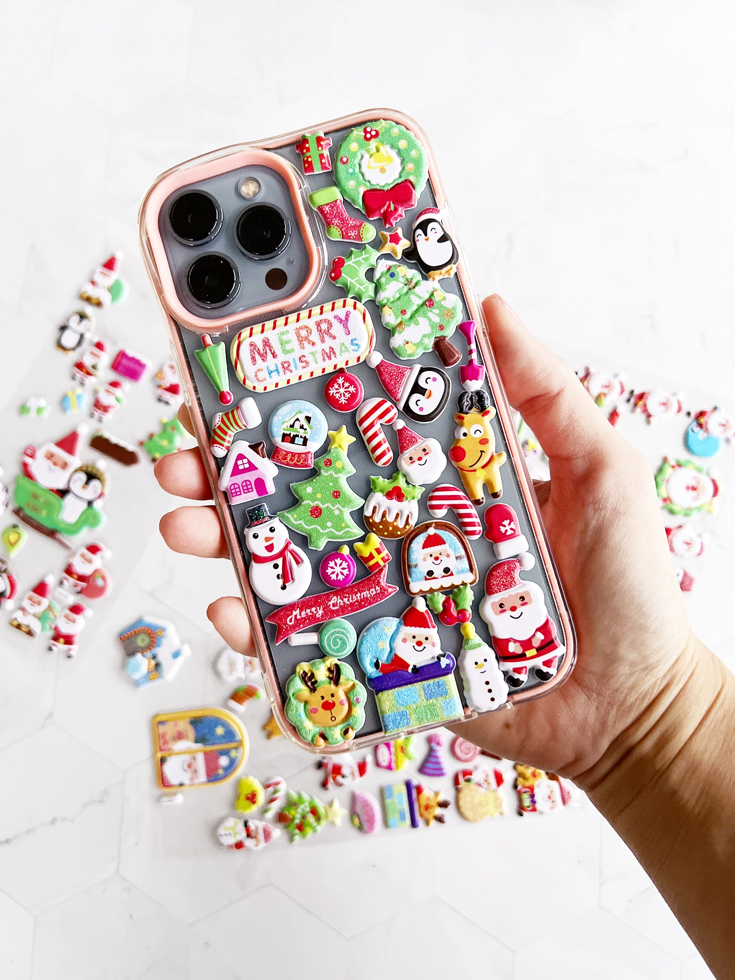Christmas sticker phone