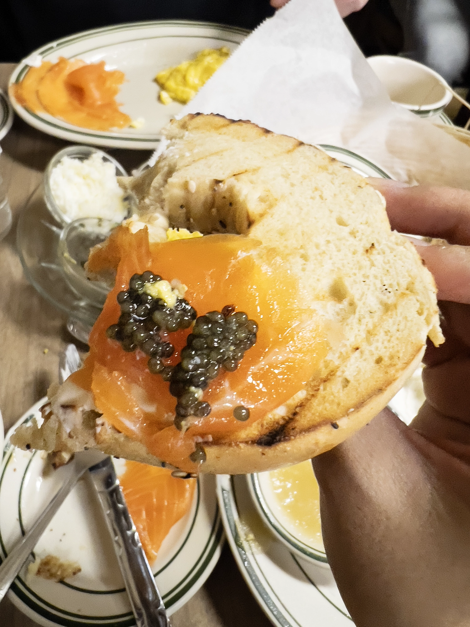 NYC: Breakfast at Bareny Greengrass - Caviar and Latkes