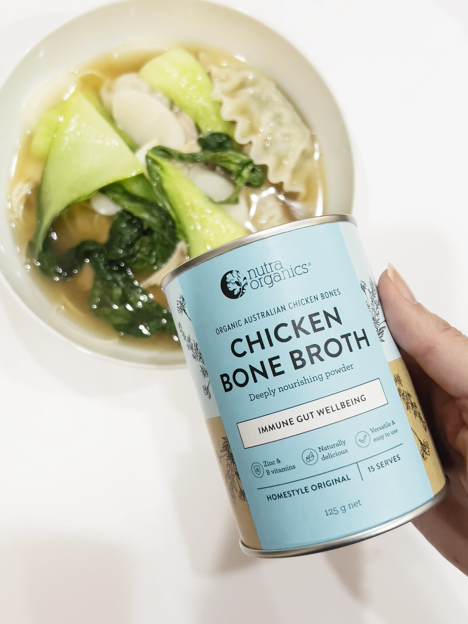 Nutra Organics Chicken Bone Broth - For Immune Wellbeing, Gut Health and Cooking (3.5oz)