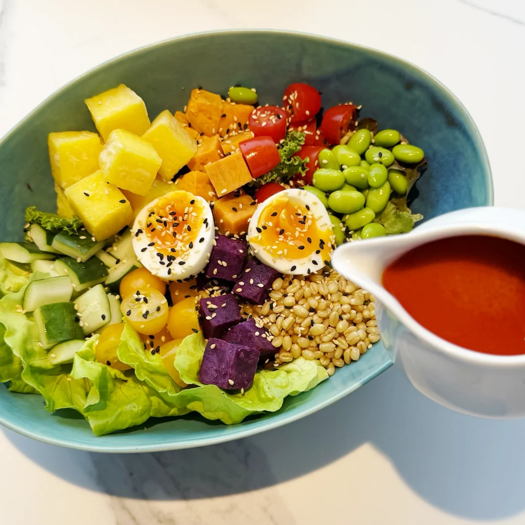 Rainbow Salad with Khao Soi Dressing